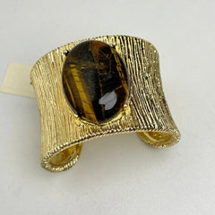 Open Cuff Bangle Bracelet for Women – Brushed Statement Gemstone Jewelry
