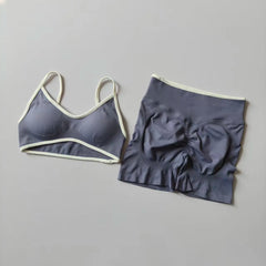 Peach Seamless Yoga Set for Women – Hip-Lifting High-Waist Shorts