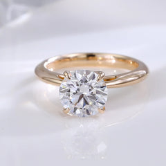 Custom 1.5CT Lab Diamond Solitaire Ring - 10K/14K Gold Engagement Band