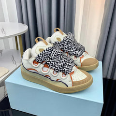 Unisex Colorful Print Sneakers | Round Toe Lace-Up Street Style Sport Shoes