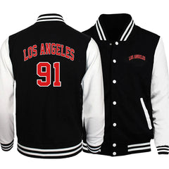 Retro Los Angeles Letterman Jacket – Loose-Fit Baseball-Style Coat for Men