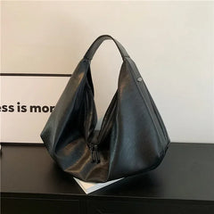 Large Black Leather Hobo Bag - Soft Crossbody Shoulder Tote for Women