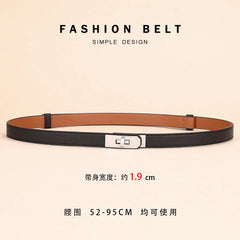 Women's Thin Leather Belt – Elegant Alloy Buckle Casual & Business Belt