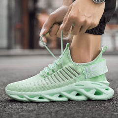 Unisex Wide Toe Box Sneakers – Breathable Mesh Lace-Up Casual Shoes