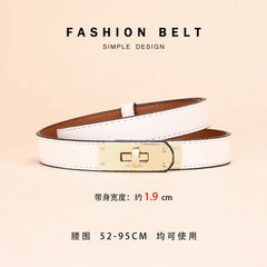 Women's Thin Leather Belt – Elegant Alloy Buckle Casual & Business Belt