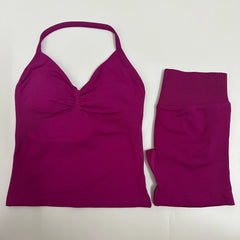 FImpact Seamless Yoga Set for Women – Longline Strappy Tank Top