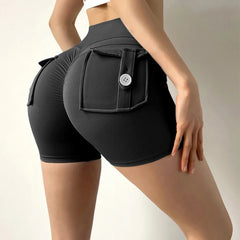 Peach Hip Lifting Shorts Women - High Waist Push Up Booty Fitness Yoga Shorts