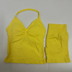FImpact Seamless Yoga Set for Women – Longline Strappy Tank Top