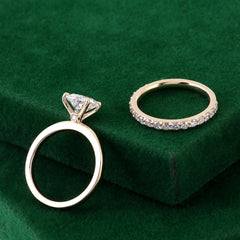 14K/18K Yellow Gold Lab Diamond Wedding Ring Set – IGI Certified 1.5CT Oval Engagement Ring