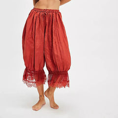 Y2K Loose Fit Bloomers for Women – Floral Lace Patchwork Calf-Length Lantern Pants |