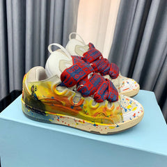 Unisex Colorful Print Sneakers | Round Toe Lace-Up Street Style Sport Shoes