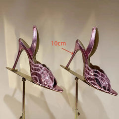 2026 European & American Style Sequin Rhinestone Open-Toe Slippers