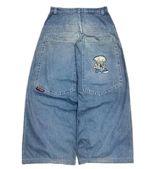 2026 Retro Hip-Hop Baggy Jeans – Y2K Harajuku Gothic Wide-Leg Pants