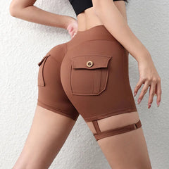 Peach Hip Lifting Shorts Women - High Waist Push Up Booty Fitness Yoga Shorts