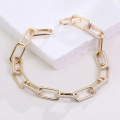 14K Lab Diamond Link Bracelet – IGI Certified 4mm 10g
