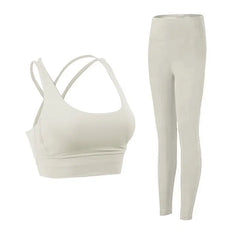 2-Piece Yoga Set Women - Push Up Sports Bra + High Waist Leggings Athletic Tracksuit