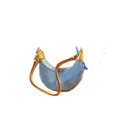 Classic Denim Canvas Moon Bag – Versatile Crossbody & Shoulder Handbag for Women