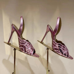 2026 European & American Style Sequin Rhinestone Open-Toe Slippers