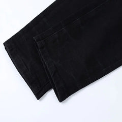 Designer Black Denim Jeans for Men – Washed Slim Fit Streetwear Pants