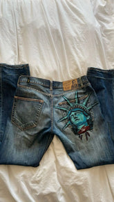 Y2K Liberty-Inspired Diamond Embroidered Jeans 2026