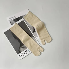 Japanese-Inspired Split Toe Socks – High-Quality Combed Cotton Two-Toed Socks for Men & Women