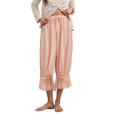 Y2K Loose Fit Bloomers for Women – Floral Lace Patchwork Calf-Length Lantern Pants |