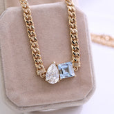 Custom 10K/14K Solid Gold Cuban Chain & Lab Diamond Pendant Necklace