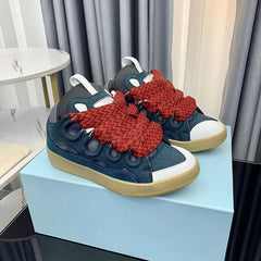 Unisex Colorful Print Sneakers | Round Toe Lace-Up Street Style Sport Shoes