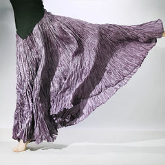 Pleated Maxi Skirt High Waist Wide Hem – A-Line Spring Streetwear