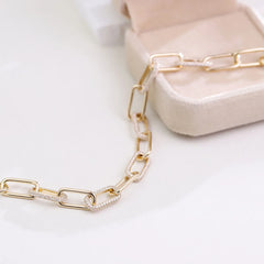 14K Lab Diamond Link Bracelet – IGI Certified 4mm 10g