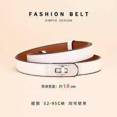 Women's Thin Leather Belt – Elegant Alloy Buckle Casual & Business Belt
