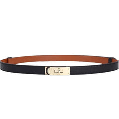 Women's Thin Leather Belt – Elegant Alloy Buckle Casual & Business Belt