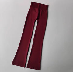 High-Waisted Micro-Flared Yoga Leggings – Seamless Compression with Lifting Effect