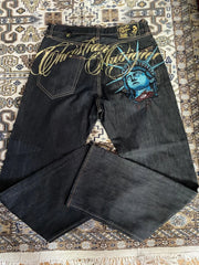 Y2K Liberty-Inspired Diamond Embroidered Jeans 2026