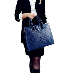 Genuine Cowhide Leather Business Briefcase for Women – 14" Laptop Compartment