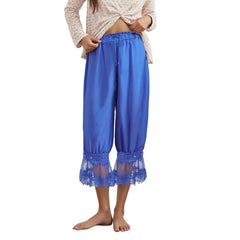 Y2K Loose Fit Bloomers for Women – Floral Lace Patchwork Calf-Length Lantern Pants |