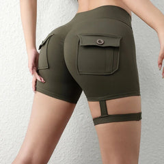 Peach Hip Lifting Shorts Women - High Waist Push Up Booty Fitness Yoga Shorts