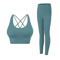 2-Piece Yoga Set Women - Push Up Sports Bra + High Waist Leggings Athletic Tracksuit