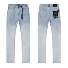 RTA Men's Slim Fit Graffiti Print Skinny Jeans – Destroyed Hole Detail Long Denim Pants