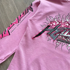 Pink Brainwashed Hoodie – Oversized Unisex Sweatshirt with Bold Brain Graphic