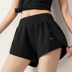 Anti-Exposure High-Waist Sports Shorts Women - Loose Fit Yoga Jogging Pants for S