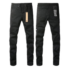 Retro Low Rise Skinny Jeans - Light Blue Ripped Stretch Denim - Unisex