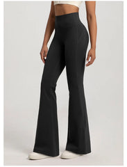 Naked Feel High-Waisted Flare Yoga Pants - Waist Cinching Hip Lifting Bell Bottom Fitness Leggings