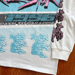 HS Long Sleeve Cotton T-Shirt – European & American Streetwear Inspired Unisex Tee |