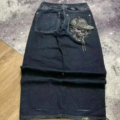 2026 Retro Hip-Hop Baggy Jeans – Y2K Harajuku Gothic Wide-Leg Pants