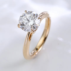Custom 1.5CT Lab Diamond Solitaire Ring - 10K/14K Gold Engagement Band