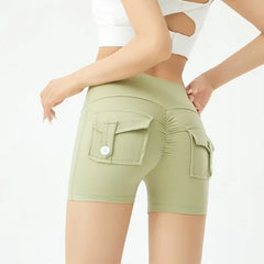 Peach Hip Lifting Shorts Women - High Waist Push Up Booty Fitness Yoga Shorts