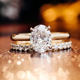 14K/18K Yellow Gold Lab Diamond Wedding Ring Set – IGI Certified 1.5CT Oval Engagement Ring