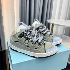 Unisex Colorful Print Sneakers | Round Toe Lace-Up Street Style Sport Shoes