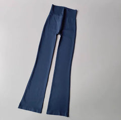 High-Waisted Micro-Flared Yoga Leggings – Seamless Compression with Lifting Effect